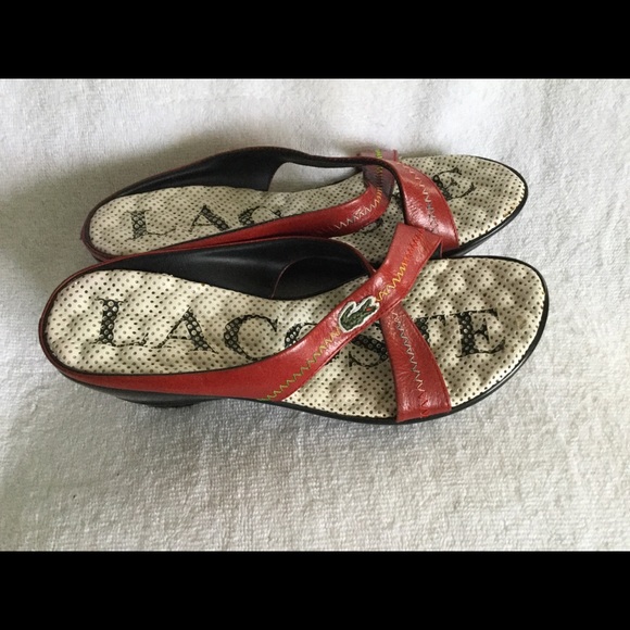 Authentic Womens Lacoste Wedge Sandals 